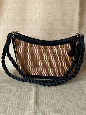 Baskets of Cambodia Handmade Straw Weave Scoop Purse Shoulder Hand Bag